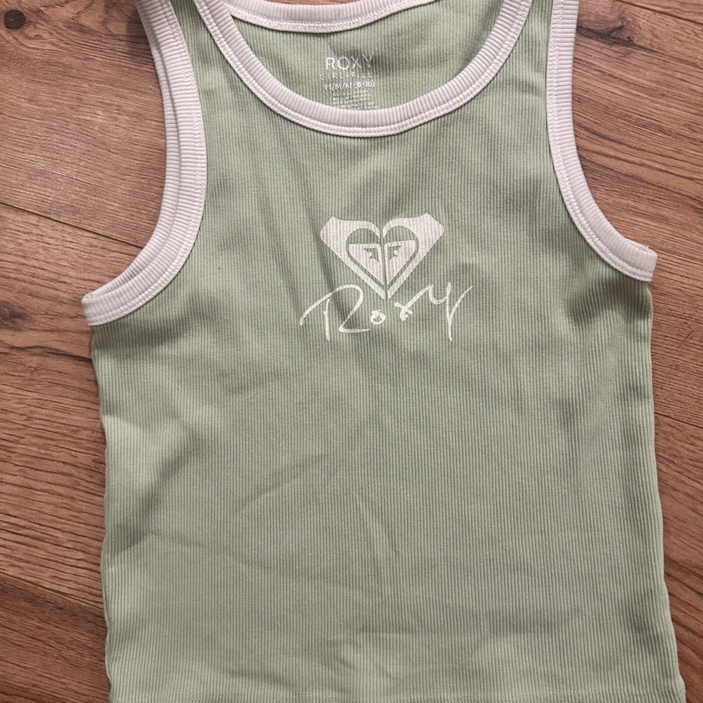 Roxy Kids Mint Green Tank Top with White Trim